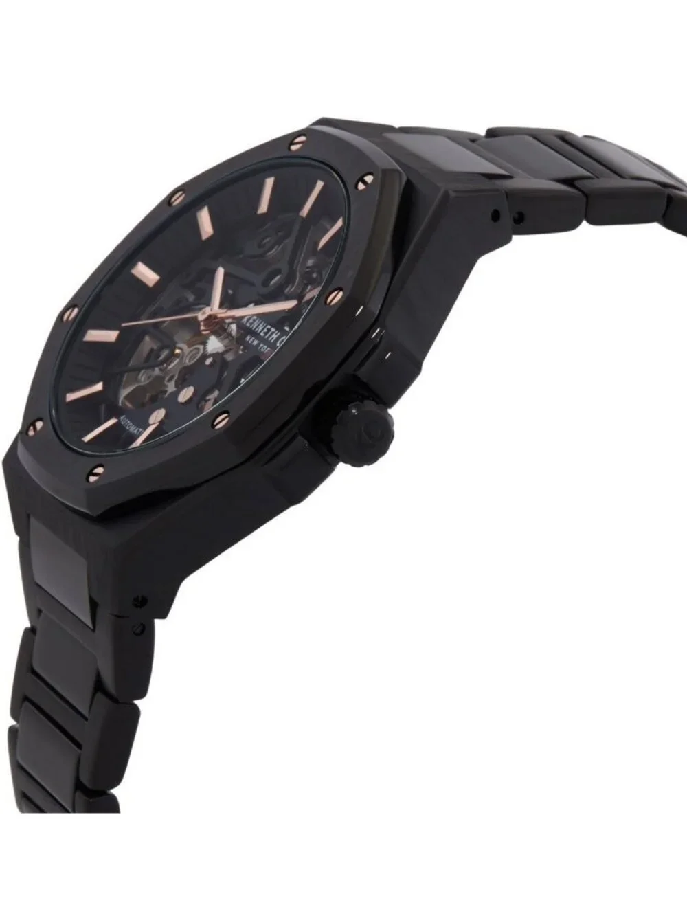NWT Kenneth Cole New York Automatic Skeleton Octagonal Men's Watch